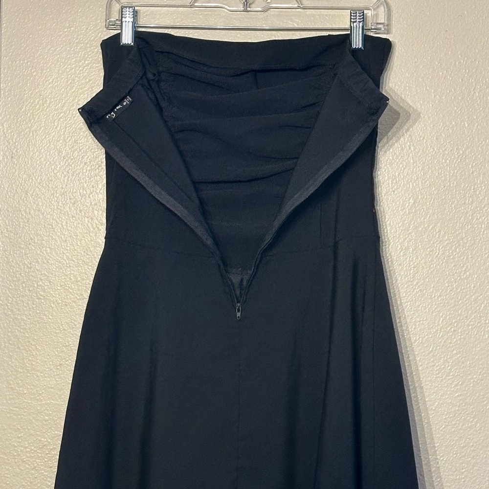 Y2K Ruby Rox Dress Black Red Lace Ruched Strapless 9 - Picture 6 of 9